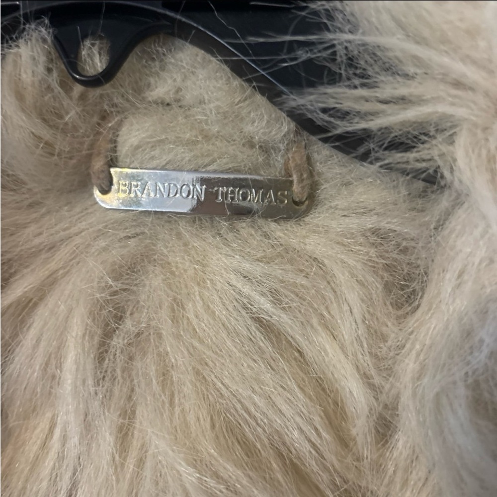 Brandon Thomas Blue Denim Penny Lane Jacket with Cream Faux Fur - Picture 2 of 3